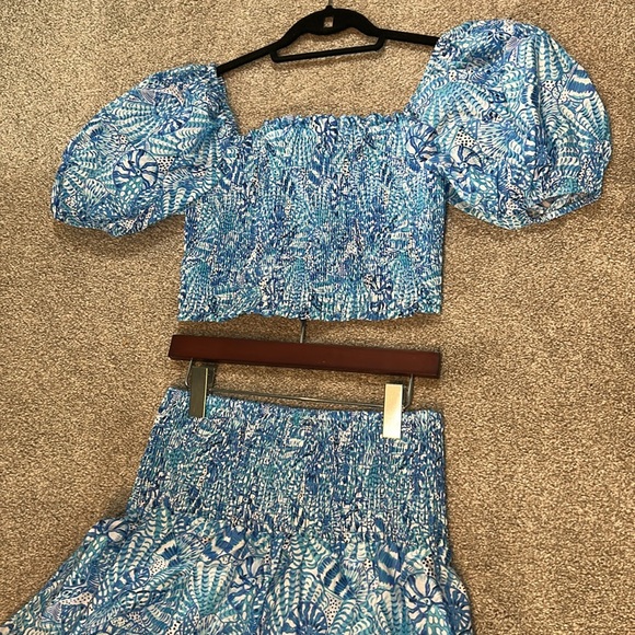 Lilly Pulitzer NWT Aston Maxi Set Amalfi Blue Size M - Picture 3 of 6